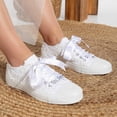 thumbnail image 3 of Belle - Converse bajas blancas para boda blanco 22 CM, 3 of 6