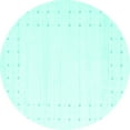 thumbnail image 1 of Ahgly Company Indoor Round Solid Turquoise Blue Modern Area Rugs, 4' Round, 1 of 4
