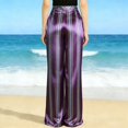thumbnail image 4 of Mujeres Estiramiento Satén Pantalones Impresos Casual de Moda Longitud Regular para Primavera Verano, 4 of 8