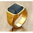 thumbnail image 2 of Glossy Black Gem Ring Simple Style, 2 of 3