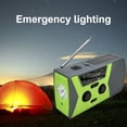 thumbnail image 2 of AM/ & NOAA Emergency Hand Crank with Flashlight for SOS Emergency Portable Solar s Self Powered AM/ with 2000mAh Power Bank Cell Phone Charger USB Rechargeable Great, 2 of 9