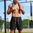thumbnail image 7 of Besolor Mens Workout Shorts Lightweight Breathable Quick Dry Summer Athletic Running Elastic Waist Drawstring Shorts with Zipper Pockets(Large,Black), 7 of 7