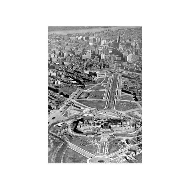 Aerial Of The Art Museum Construction Philadelphia Pa Print Unframed Paper Print 20x30 Walmart Com Walmart Com