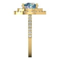 thumbnail image 3 of 2.6 ctw with Simulated Diamond Halo Accents Anniversary Ring for Women | Round Cut Blue Moissanite | Hyperallergenic Solid 14K Yellow Gold, 3 of 5