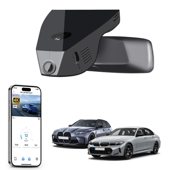 Mangoal 4K Dash Cam Starvis Sensor Fit for BMW 3-Series Gen7 G20 G21 G28 2020-2026 Select 2019 M3 G80 G81(Model C), OEM Style, WiFi & APP, GPS, 64GB Card