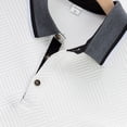 thumbnail image 6 of Mens Summer Color Block Polo Shirt Contrast Collar T Shirt Summer Short Sleeve Top White M, 6 of 9