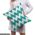 thumbnail image 5 of Chevron Sofa Upholstery Fabric by the Yard, Modernistic Zigzag Pattern with Contemporary Ornaments in Grunge Design, Decorative Fabric for DIY and Home Accents, Pearl Teal by Ambesonne, 5 of 5