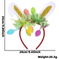 thumbnail image 3 of SSNTSY Easter Headband Ear Hoop Rabbit Headband Colorful Bunny Ribbon Headwear Easter Bunny Hair Accessories for Home Holiday Party Supplies, 3 of 5