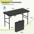 thumbnail image 2 of 4Ft Folding Table Portable Heavy Duty 400 lbs Wood Grain Top for Meeting Picnic Camping Wedding Black, 2 of 6