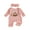 Pink, variant on Qmyliery Newborn Baby Girl Fall Outfit Football/Golf Print Long Sleeve Ribbed Romper Bow Headband 2 Piece Set