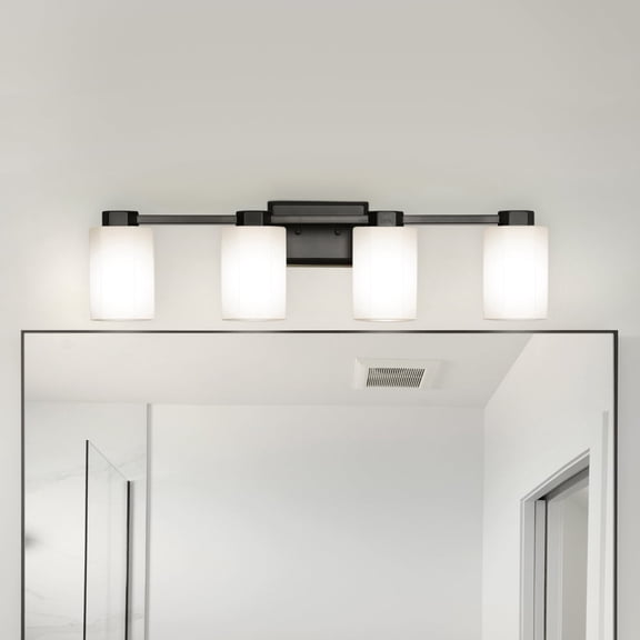 Luxury Classic Bath Light, Small Size: 8.375''H x 5.375''W, with Modern Style Elements, Matte Black Finish, UHP4971 from the Minden Collection by Urban Ambiance