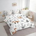 thumbnail image 3 of Manfei Cute Fox Bedding Sets Twin Size,Jungle Animal Comforter Sets with Sheets,Owl Hedgehog Bed in a Bag Twin Size,Lightweight Bedroom Decorative Reversible,7-Piece, 3 of 7