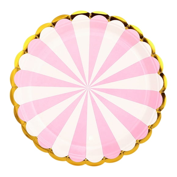Kingtow Gold Rim Plastic Bowl Pink Party Plates, 1Packs 7/9 Inch Plastic Plates Gold Rim Premium Heavy Duty Dinner Plates and Disposable Dessert Elegant Heavy Duty Wedding Plates
