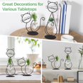 thumbnail image 5 of Desktop Glass Planter Vase Holder, Metal Cat Plant Terrarium Stand for Plants Creative Decorations for Home Patio Lawn Garden, 5 of 6