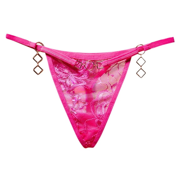 Aayomet Womens Panties Thongs Lace Bikini Panties G String Thong Stretch Ladie Brief Thong (Hot Pink, One Size)