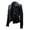 Black, variant on Faux Leather Asymmetric Zip Moto Jacket for Women, Lapel Collar Long Sleeve, Slim Fit Fall Winter Outerwear, 1 Piece, S-XXXL, Plus Size Friendly