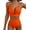 Orange, variant on Eytino Bathing Suits for Women High Waisted Bikini Sets Tummy Control Cutout Swimming Suits Textured Ruched Two Piece V Neck Summer Beach Swim Suits Swimwear Beige S-2XL