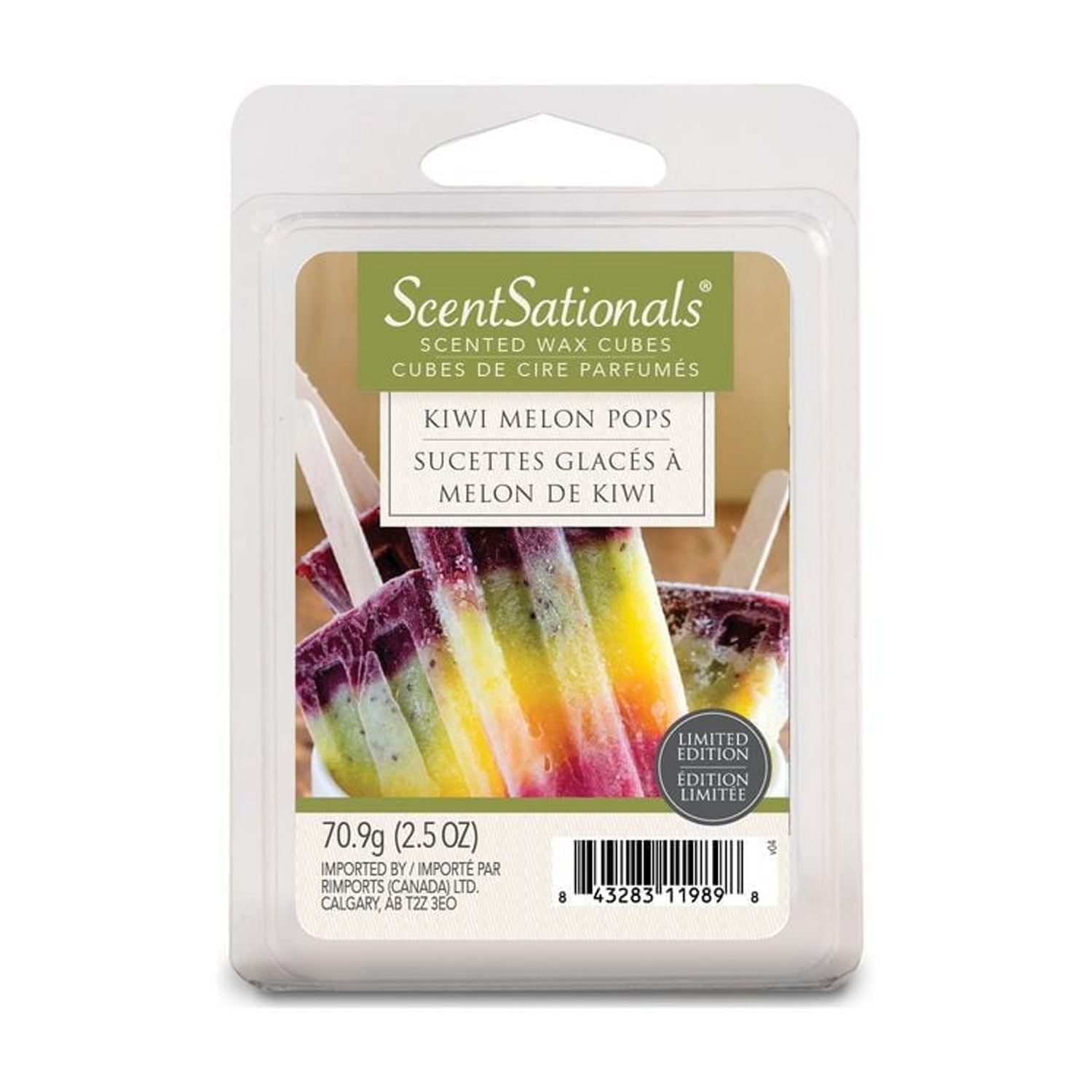 Bloc de cire parfumée ScentSationals - Sucettes Glacés à melon de kiwi