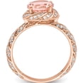 thumbnail image 2 of Sterling Silver Rose-Tone White Cz And Pink Crystal Ring (Size 8) Made In China qr6852-8, 2 of 5