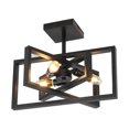 thumbnail image 4 of Aiwen Stylish Metal Geometric Semi Flush Mount Ceiling Lamp Metal Chandelier, 4 of 8