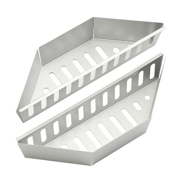 Cesta para carbón de acero inoxidable, contenedor para carbón, cestas contorneadas para asar briquetas de carbón (2 piezas)