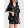 thumbnail image 5 of Yunliwuli Women Pajamas Set 2 Pieces Loungewear Suits Tacos Tequila Letter Print Short Sleeve Loose Tops and Shorts Sleepwear Outfits, 5 of 10