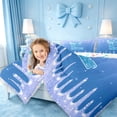 thumbnail image 4 of meiyoeat Blue Ice Initial E 7-Piece Twin Bedding,Cute Bow Sparkle Print Monogram Art Bedding Comforter Set For Girl,Colorful Stars Reversible, 4 of 7