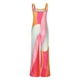 thumbnail image 5 of Wycnly Womens Jumpsuits High Waist Fashion Wide Leg Tank Long Jumpsuits Overalls with Pocket Trendy Geometric Print V-Neck Sleeveless Maxi Summer Rompers Multicolor l, 5 of 7