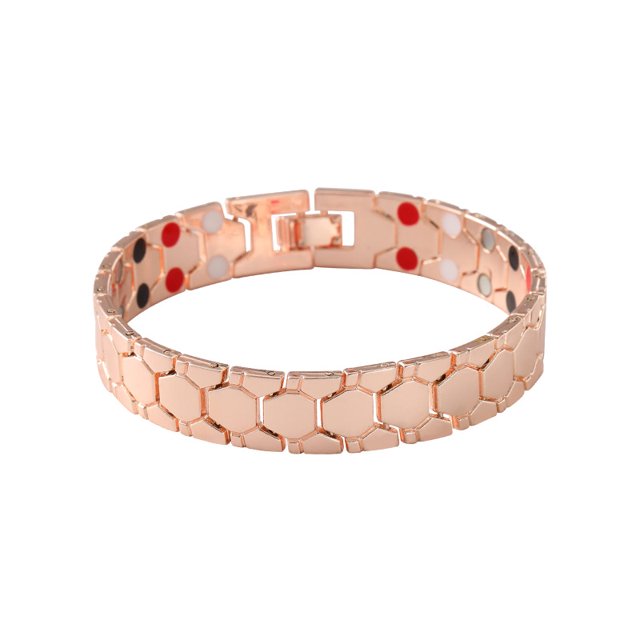 Pulsera de hombre con imán hexagonal esférico, pulsera ancha cuatro en uno