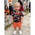 thumbnail image 4 of Cjfdfy Toddler Baby Boy Halloween Outfits Pumpkin Ghost Print Short Sleeve Bowtie Shirts And Shorts Little Baby Cute My First Halloween Clothes 6M-4Y, 4 of 9