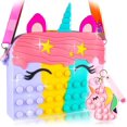 thumbnail image 1 of Aucma Paquete de 2 regalos de unicornios para niñas, juguetes, monedero, cartera, bolso cruzado de unicornio rosa, para niños de 3, 4, 5, 6, 7, 8, 9, 10, 11, 12 años, cumpleaños, regalo de San Valentí, 1 of 4