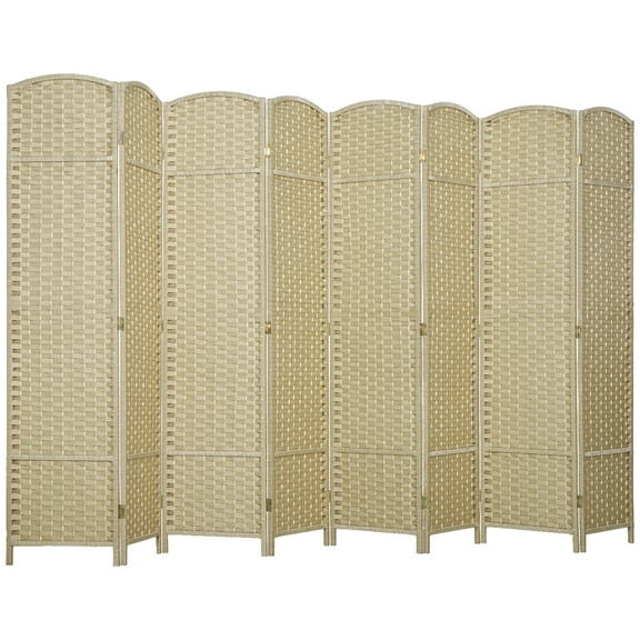 HOMCOM 8 Panel Room Divider Freestanding Folding Privacy Screen Beige