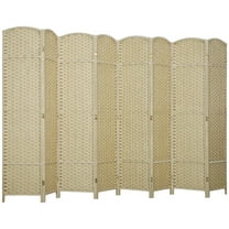 HOMCOM 8 Panel Room Divider Freestanding Folding Privacy Screen Beige