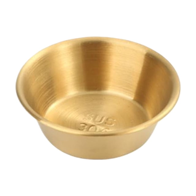 Yuarrent Juego de platos para servir condimentos de acero inoxidable pulido con espejo dorado, vajilla y alambre especiales para comidas Cocina y Comedor 7cm (oro)