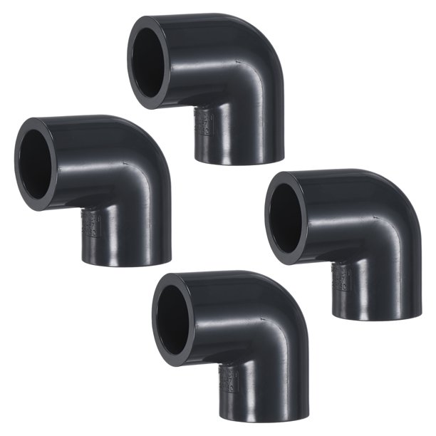 Conector adaptador en ángulo de 90 grados Uxcell de 4 piezas, accesorio de tubería de socket de 3/4" para línea de agua, gris