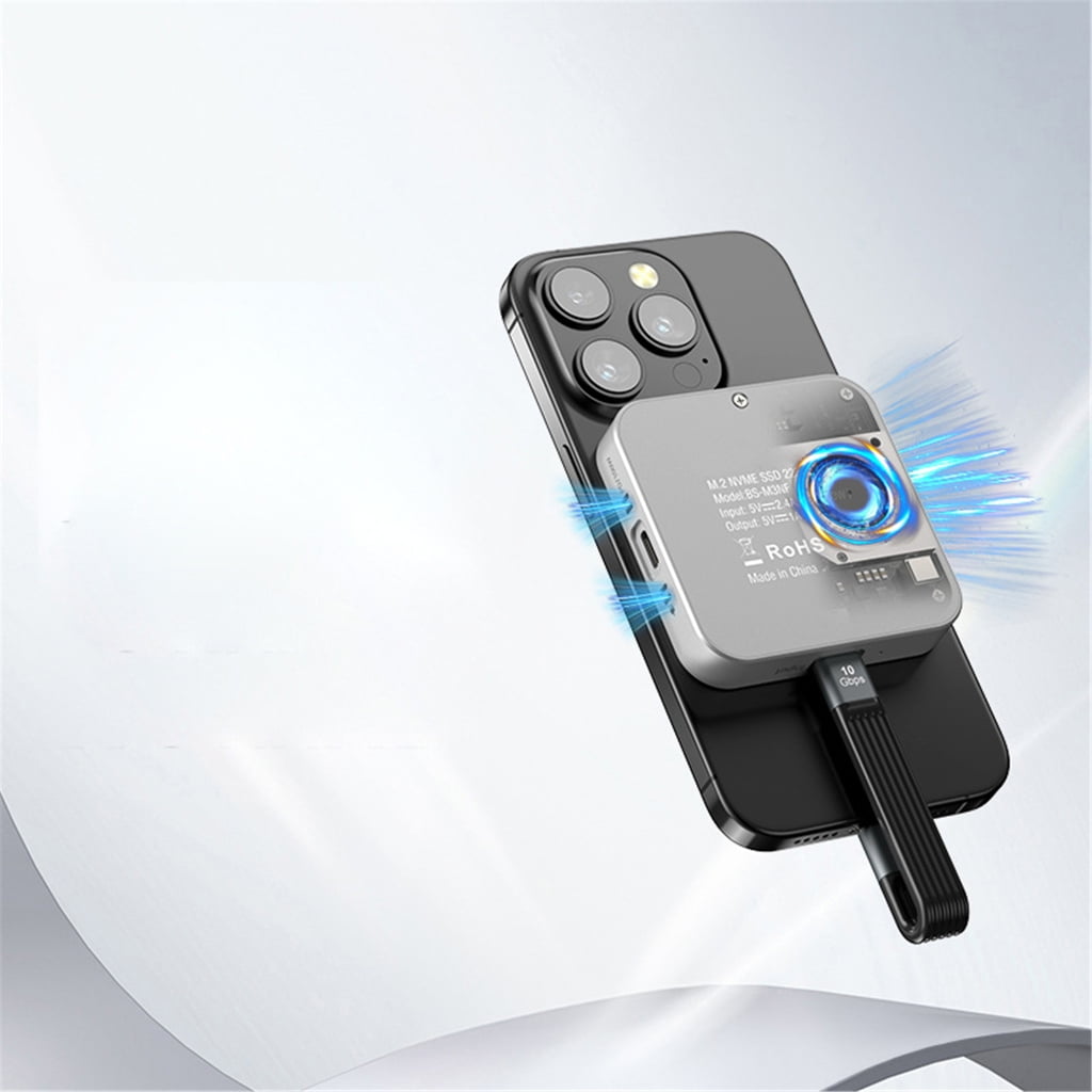 AOOOWER Magnetic M.2 NVME External Hard Disk Case USB 3.1 10Gbps PD100W With Fan