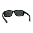 thumbnail image 4 of Xloop Mens Rectangle Warp Around Plastic Sport Sunglasses Shiny Black, 4 of 4