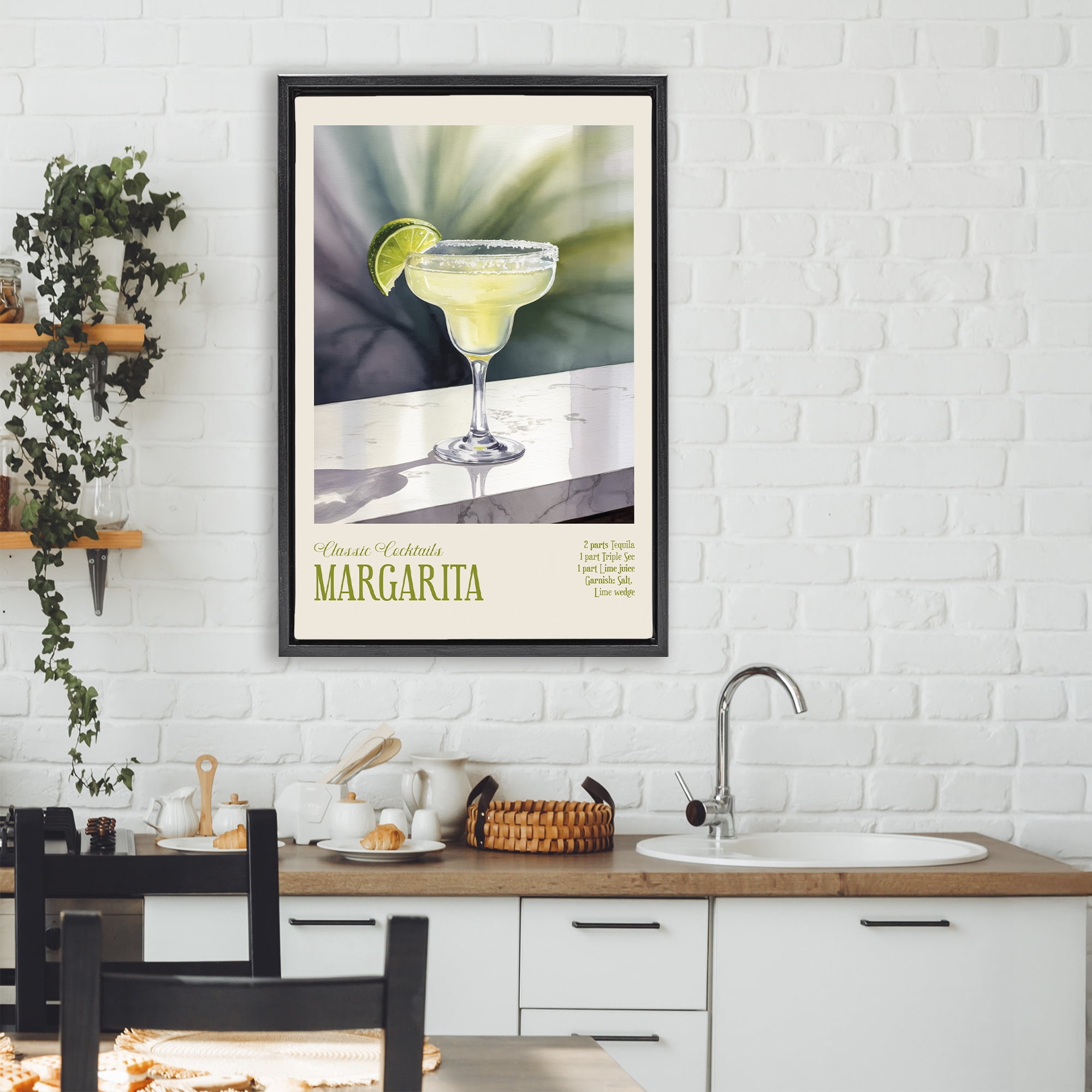 Stupell Industries Margarita on Marble Black Framed Floater Canvas Wall Art, design by Andreas Magnusson