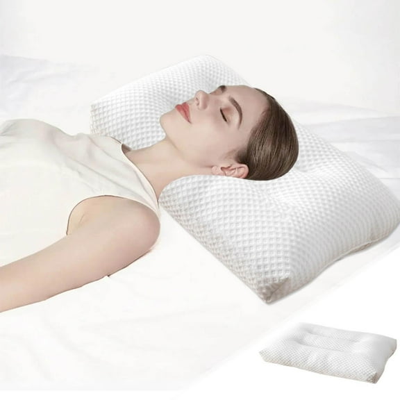 sruoe Pillows for Bed Clearance, Queen Size Pillows, Extra Firm Soft Comfort Standard Pillows, High Elasticity Side and Back Sleeper Pillow Core for Hotel, Home, Cotton