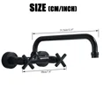 thumbnail image 5 of Matte Black Kitchen Faucet Wall Mount Commercial Sink Faucet Dual Handle Mixer Swivel Spout, 5 of 11