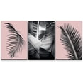 thumbnail image 3 of PixonSign Canvas Print Wall Art Set Rising Palm Leaves & Monstera Floral Plants Photography Realism Tropical Closeup Relax/Calm Multicolor Dark Black and White for Living Room, Bedroom - 24"x36"x3, 3 of 5