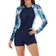 thumbnail image 1 of Traje de surf con protección solar, traje de baño de manga larga para mujer, traje de baño sexy de una pieza, 1 of 6