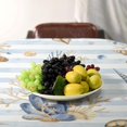 thumbnail image 3 of Beach Coastal Tablecloth, Rustic Striped Background Navy Blue Brown Seashells Coral Reefs Waterproof Fabric Farmhouse Tablecloths for Holiday Home Kitchen Dining Room, Rectangle(60x120in), 3 of 6