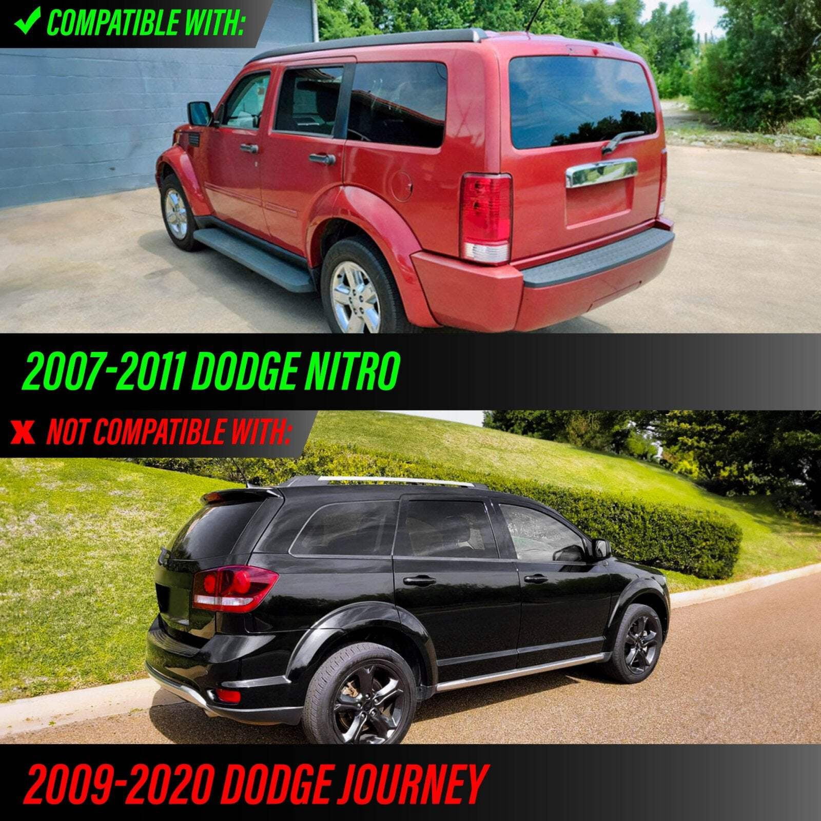 2007-2011 Dodge Nitro Dark Red Smoke Tail Lights - Unique Style Racing