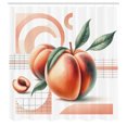 thumbnail image 4 of Ambesonne Peach Shower Curtain, Fruits on Simplistic Shapes, 69"Wx84"L, Salmon White and Reseda Green, 4 of 4