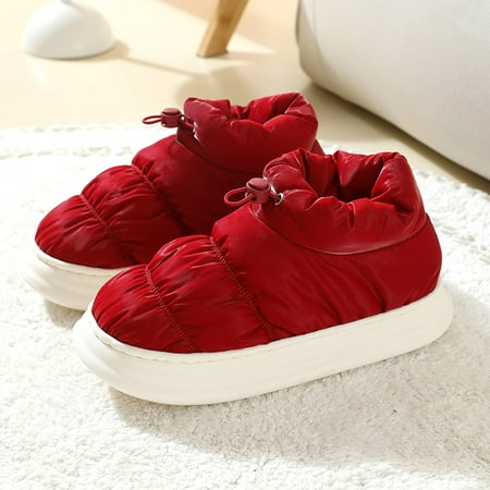 

Daznico Warm Slippers Fashion Winter Women Slippers Thick Bottom Flat Soft Warm Comfortable Solid Color Elastic Band Slip On 8
