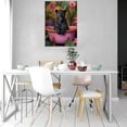 thumbnail image 2 of Mudket Black Panther in Pink Bathtub Tropical Floral Canvas Wall Art, Funny Bathroom Glam Wall Prints Waterproof Canvas for Bathroom Bedroom Home Decor , Framed Ready to Hang - 12"L x 8"W, 2 of 9