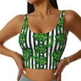 thumbnail image 3 of Goofa Palm Greenery Printed Sports Bras for Women, High Impact Running Bra Workout Crop Tank Tops Longline Sports Bra Push up-Medium, 3 of 9