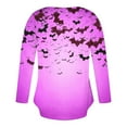 thumbnail image 5 of CLOISE Halloween Blouses for Women Funny Halloween Bat Print Blouses Long Sleeve V Neck Tees Button Elegant Loose Comfy Tops Spooky Festival Outfits Halloween Gift, 5 of 5