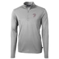 thumbnail image 2 of Men's Cutter & Buck Gray Mississippi State Bulldogs Team Big & Tall Virtue Eco Pique Recycled Quarter-Zip Pullover Top, 2 of 3